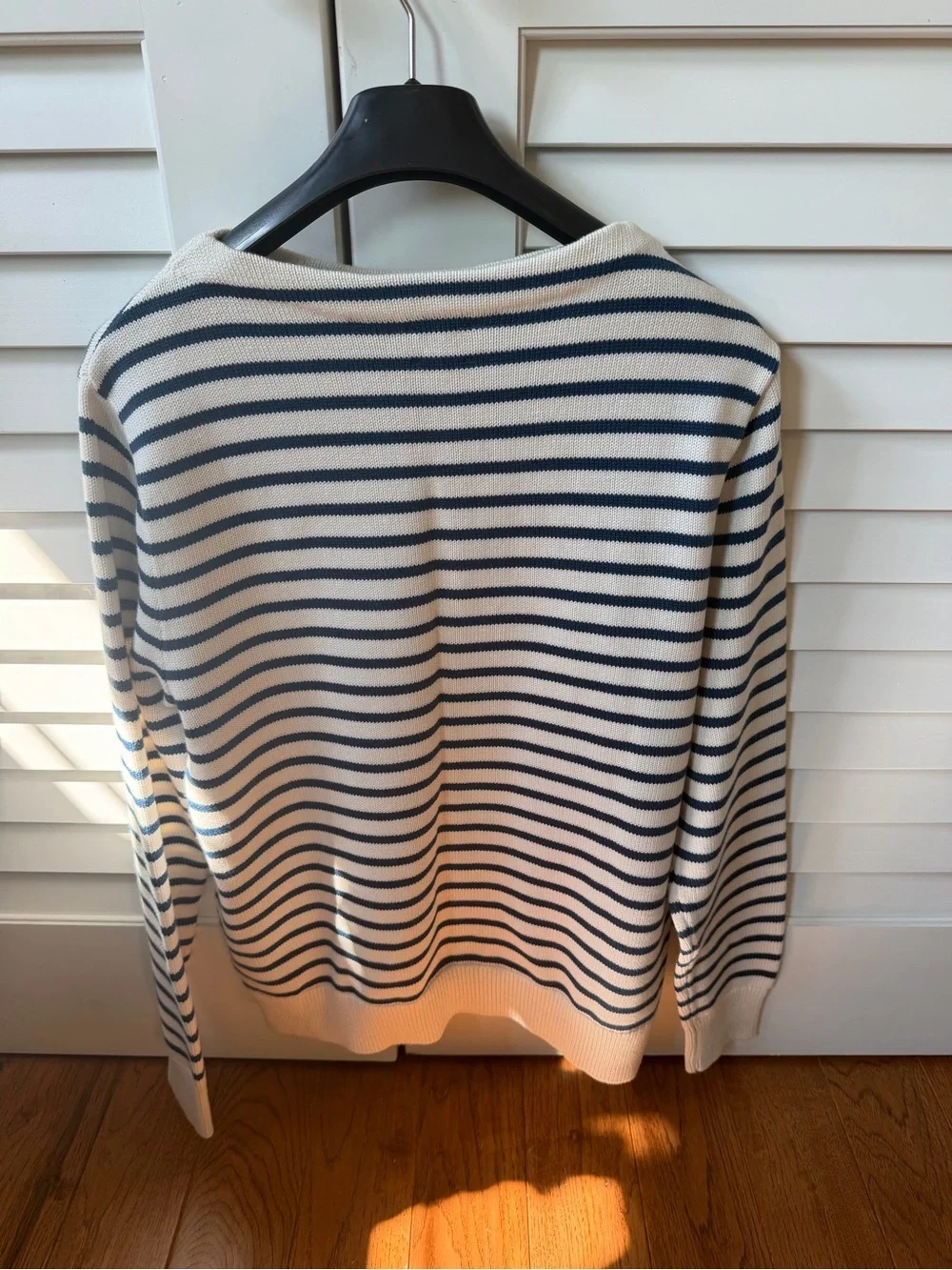 J. Crew Men's Crewneck Sweater in Navy and White Stripes